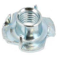 Spiked Threaded Insert, White Zinc Steel