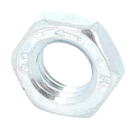 Thin Hex Nut Hm, Left Hand Thread, White Zinc Steel