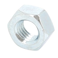 Hex Nut, White Zinc Steel, Left Hand Thread, DIN 934L