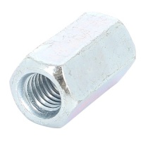 Coupling Nut, 3D, White Zinc Steel DIN 6334