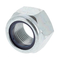 Nylstop Nut, White Zinc Steel, DIN 985