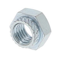Hex Crimp Nut, White Zinc Steel