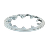 Toothed Washer, White Zinc Steel, DIN 6797J