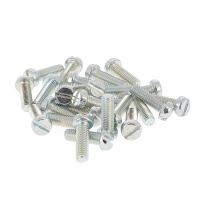 Bags of 25 Round Head Screws, White Zinc Steel