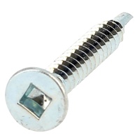 Self-drilling, Countersunk Head, Square, White Zinc Steel, DIN 7504O