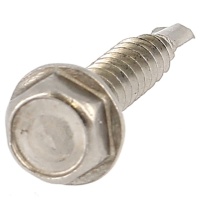 Self-drilling, Flanged, Hex Head, A2 Stainless Steel, DIN 7504K
