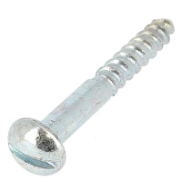 Slotted Round Head Wood Screw, White Zinc Steel135