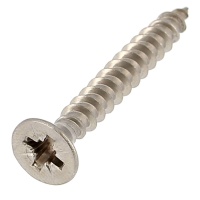 Wood and Chipboard Screw, Countersunk Pozidriv Head, A2 Stainless Steel