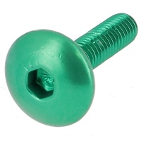 Blister pack of 8 Hex Socket Large Round Head Screws, P60 OA Aluminium, Green