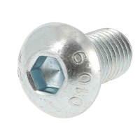 Hex Socket Button Head Screw, White Zinc Steel, ISO 7380