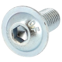 Hex Socket Button Head Collar Screw, White Zinc Steel