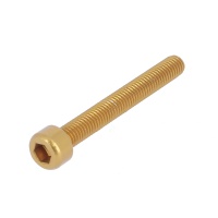 Blister pack of 5 Hex Socket Round Head Screws, P60 OA Aluminium, Gold
