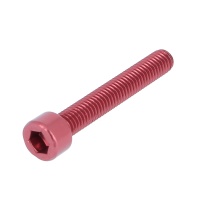 Blister pack of 5 Hex Socket Round Head Screws, P60 OA Aluminium, Red
