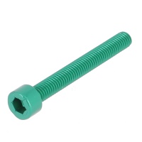 Blister pack of 5 Hex Socket Round Head Screws, P60 OA Aluminium, Green