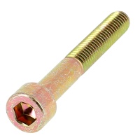 Hex Socket Round Head Screw, Yellow Zinc 8.8 Steel, Partially Threaded, DIN 912