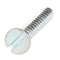 Slotted Raised Countersunk Head Sheet Metal Screw, White Zinc Steel, DIN 7973
