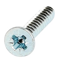 Countersunk Pozidriv Head Sheet Metal Screw, White Zinc Steel, DIN 7982