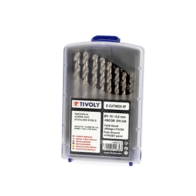 Set of 19 Metal drills for stainless steel 1 to 10 diameter