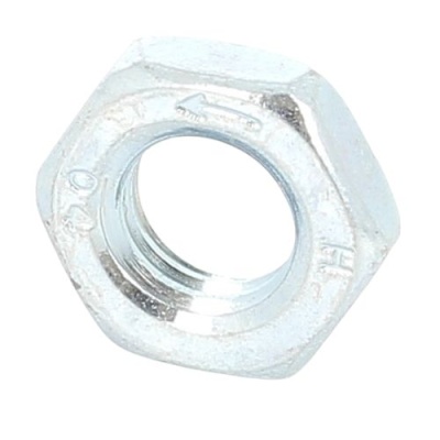 Thin Hex Nut Hm, Left Hand Thread, White Zinc Steel