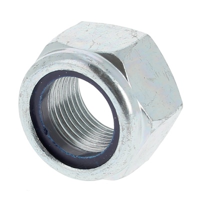 Nylstop Nut, White Zinc Steel, DIN 985