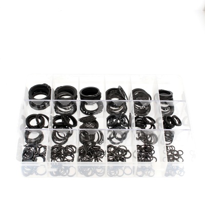 Pack of Assorted External Circlips, Black Steel, DIN 471