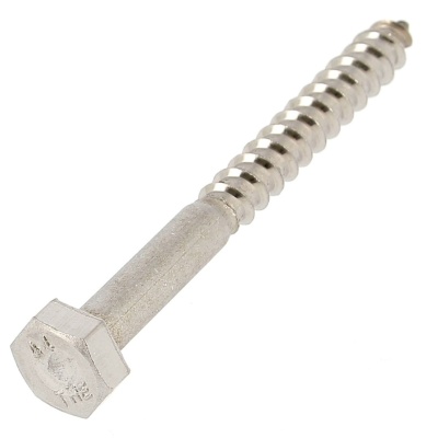 Hex Head Wood Screw, A4 Stainless Steel, DIN 571