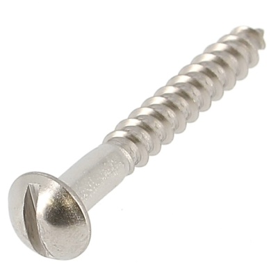 Slotted Round Head Wood Screw, A2 Stainless Steel, DIN 96