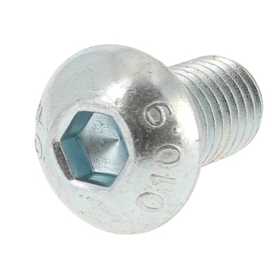 Hex Socket Button Head Screw, White Zinc Steel, ISO 7380