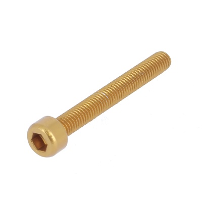 Blister pack of 5 Hex Socket Round Head Screws, P60 OA Aluminium, Gold