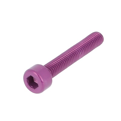 Blister pack of 5 Hex Socket Round Head Screws, P60 OA Aluminium, Purple