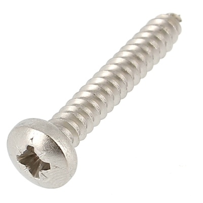 Large Round Button Head, Pozidriv Recess Sheet Metal Screw, A4 Stainless Steel, DIN 7981