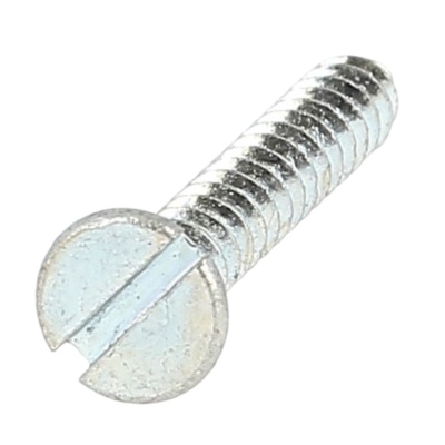 Slotted Raised Countersunk Head Sheet Metal Screw, White Zinc Steel, DIN 7973